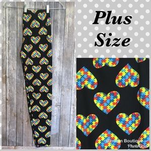 Plus Size Autism Heart Leggings